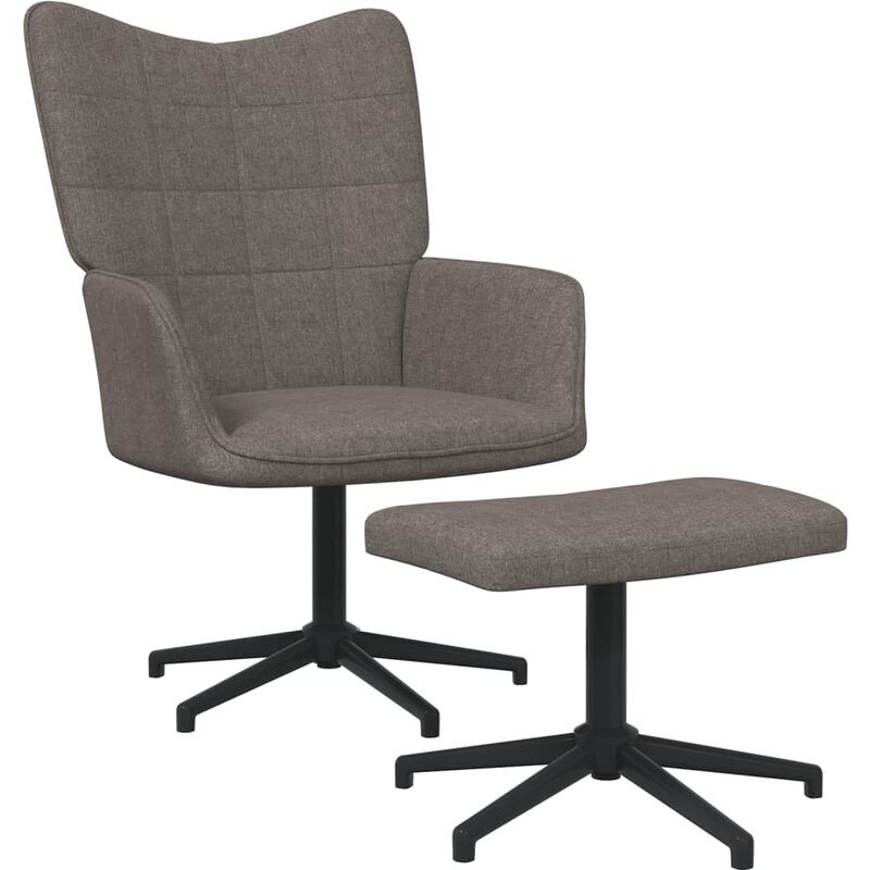 

Silla de relajación con reposapiés tela gris taupe