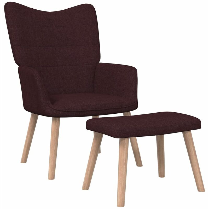 

Silla de relajación con taburete de tela morado