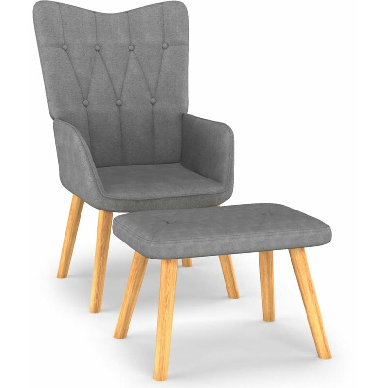 

Silla de relajacion con taburete tela gris oscuro 62x68,5x96 cm