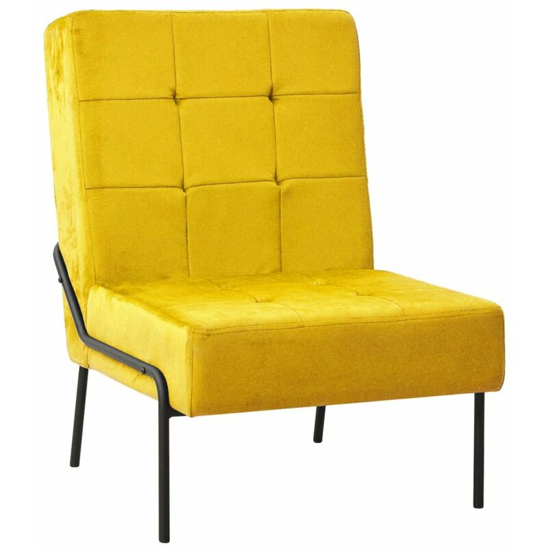 

Silla de relajacion de terciopelo amarillo mostaza 65x79x87 cm