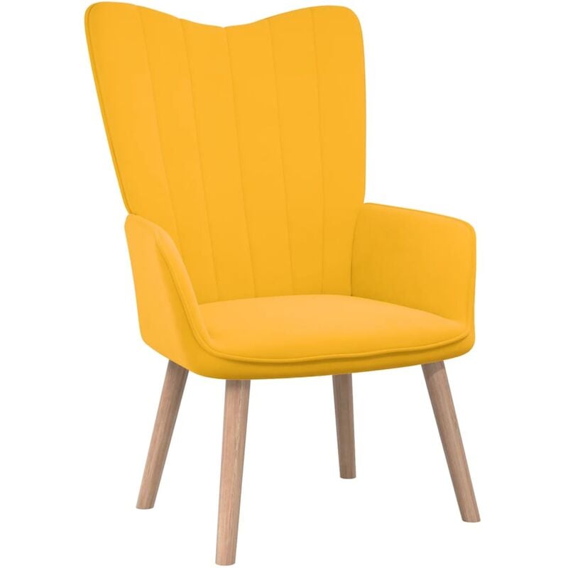 

Silla de relajación de terciopelo amarillo mostaza