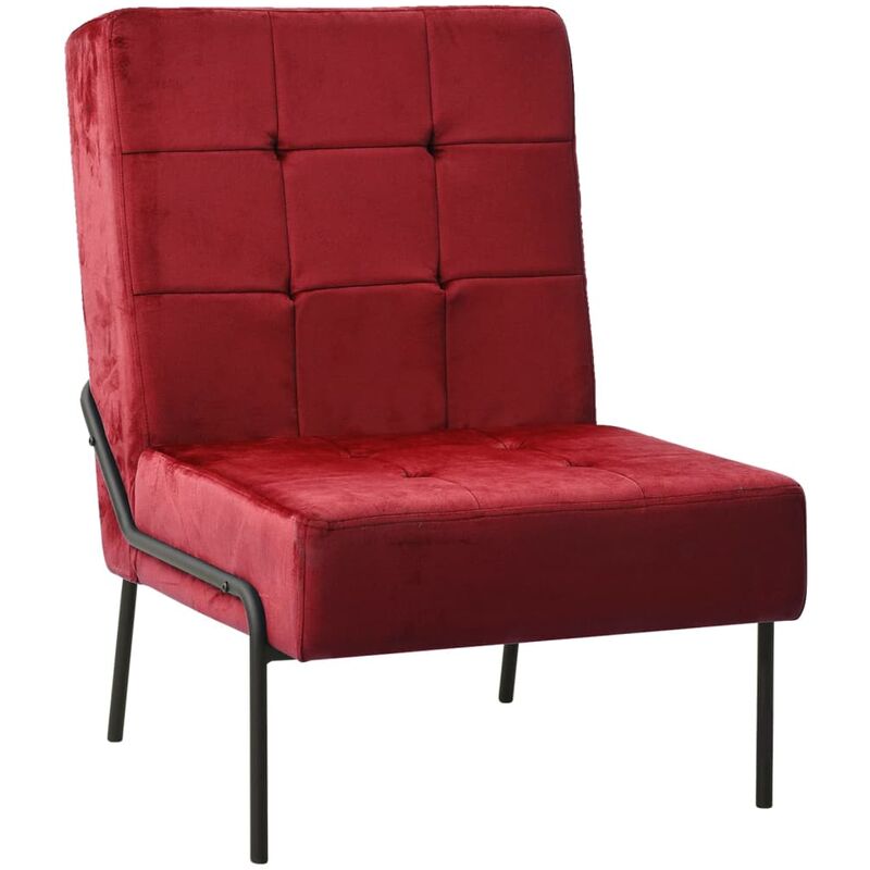

Silla de relajación de terciopelo color vino tinto 65x79x87 cm