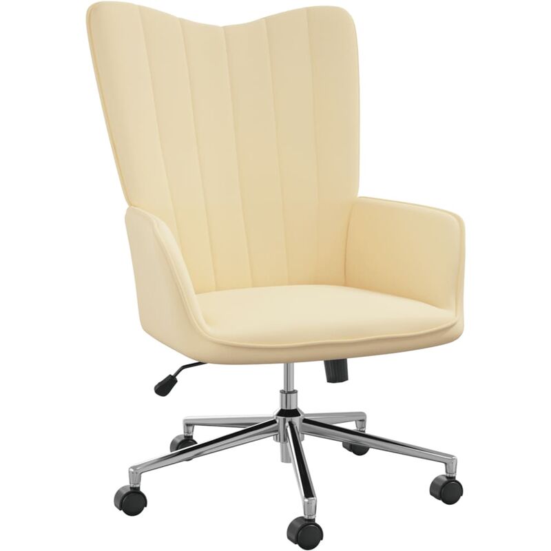 

Silla de relajación de terciopelo crema blanco