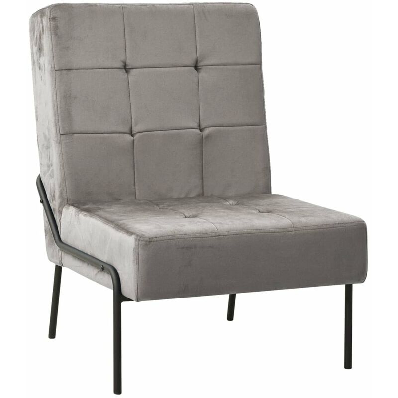

Silla de relajacion de terciopelo gris claro 65x79x87 cm