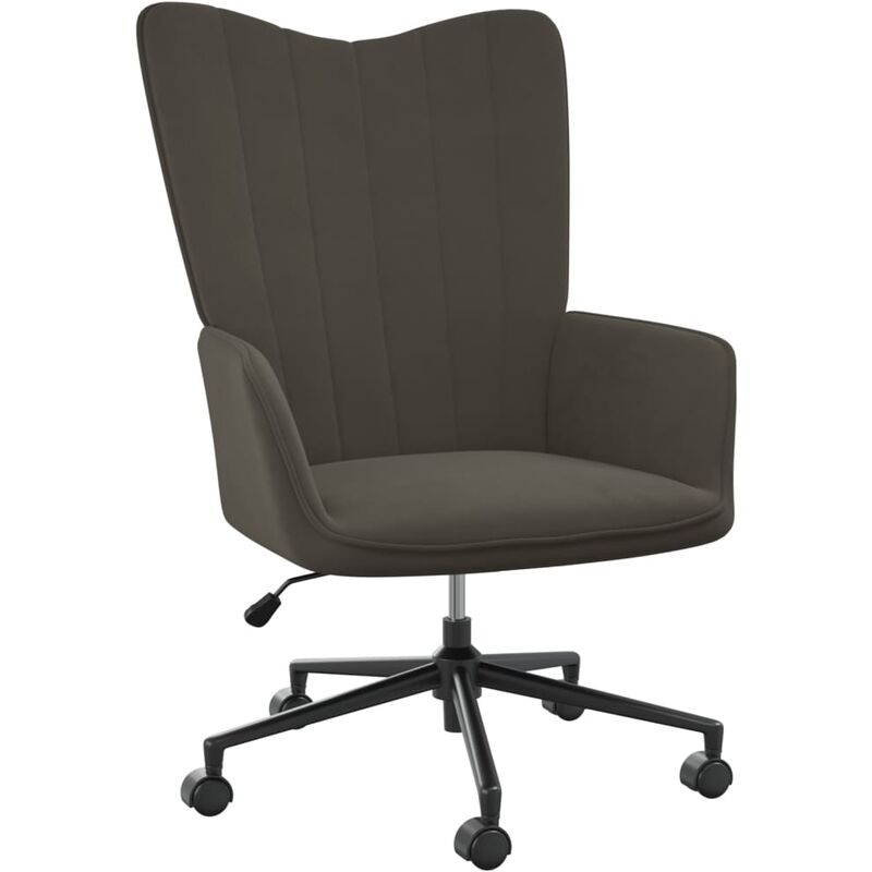 

Silla de relajación de terciopelo gris oscuro