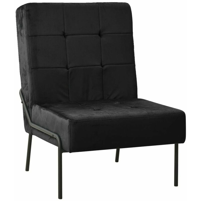 

Silla de relajacion de terciopelo negro 65x79x87 cm