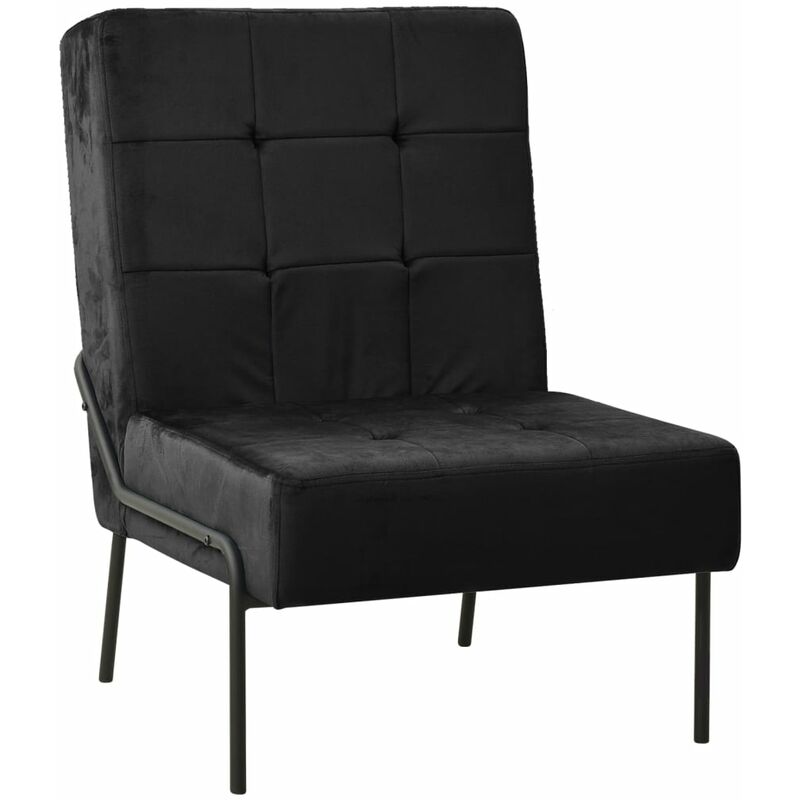 

Silla de relajación de terciopelo negro 65x79x87 cm