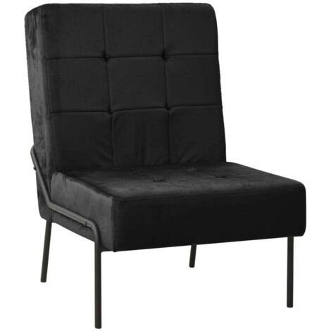 Silla de relajación de terciopelo negro 65x79x87 cm vidaXL