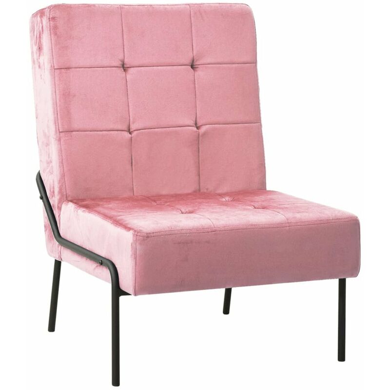 

Silla de relajacion de terciopelo rosa 65x79x87 cm