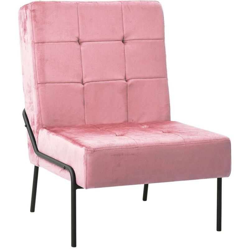 

Silla de relajación de terciopelo rosa 65x79x87 cm