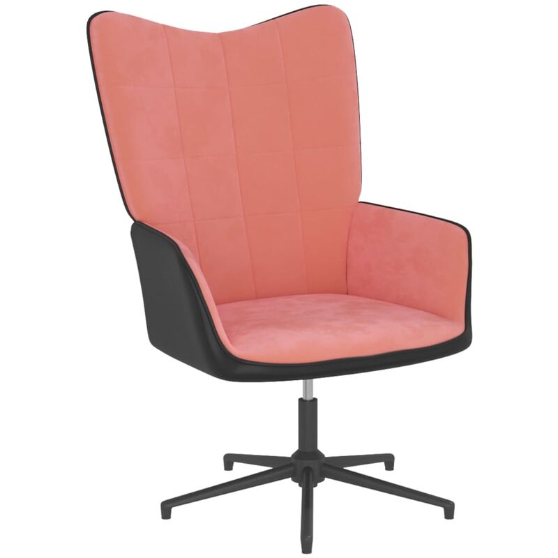 

Silla de relajación de terciopelo rosa y PVC