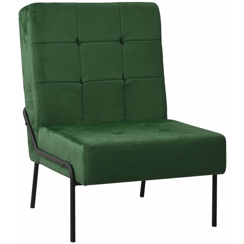 

Silla de relajación de terciopelo verde oscuro 65x79x87 cm