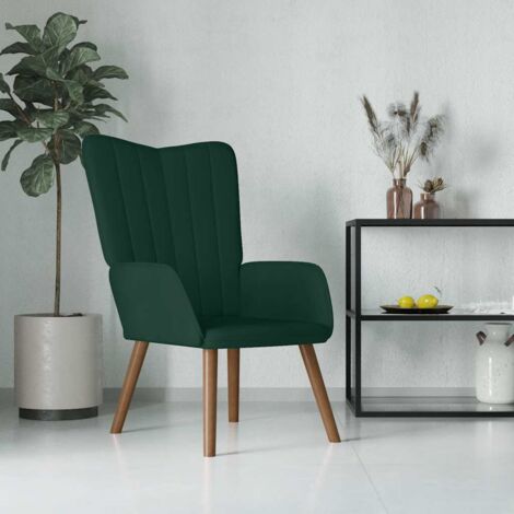 Silla de relajación de terciopelo verde oscuro