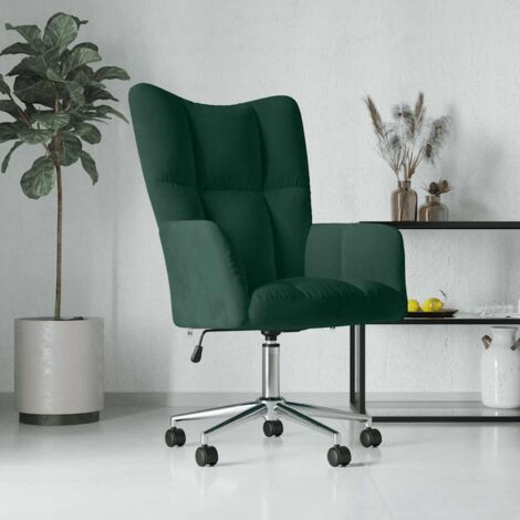 Silla de relajación de terciopelo verde oscuro