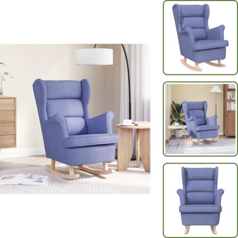Silla de relajación - vidaXL Silla mecedora de tela azul vaquero 74x90x102 cm - Silla de oficina