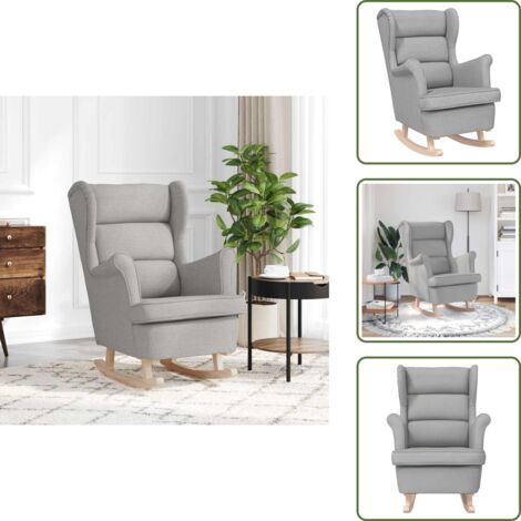 Silla de relajación - vidaXL Silla mecedora de tela gris nube 74x90x102 cm - Silla de oficina