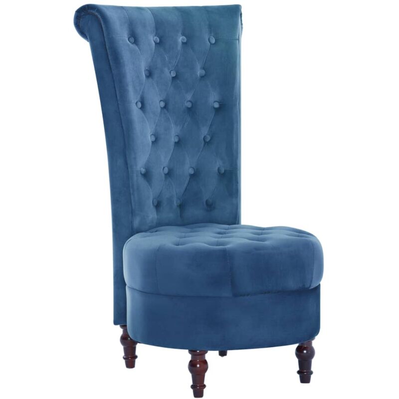 

Silla de Respaldo Alto de Terciopelo Azul - Azul - Vidaxl