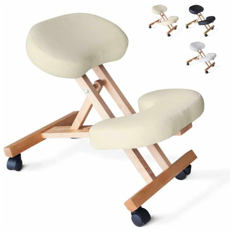 

Bodyline-health And Massage - Silla de rodilla de madera ergonómica espalda taburete sueco oficina Balancewood | Color: Beige