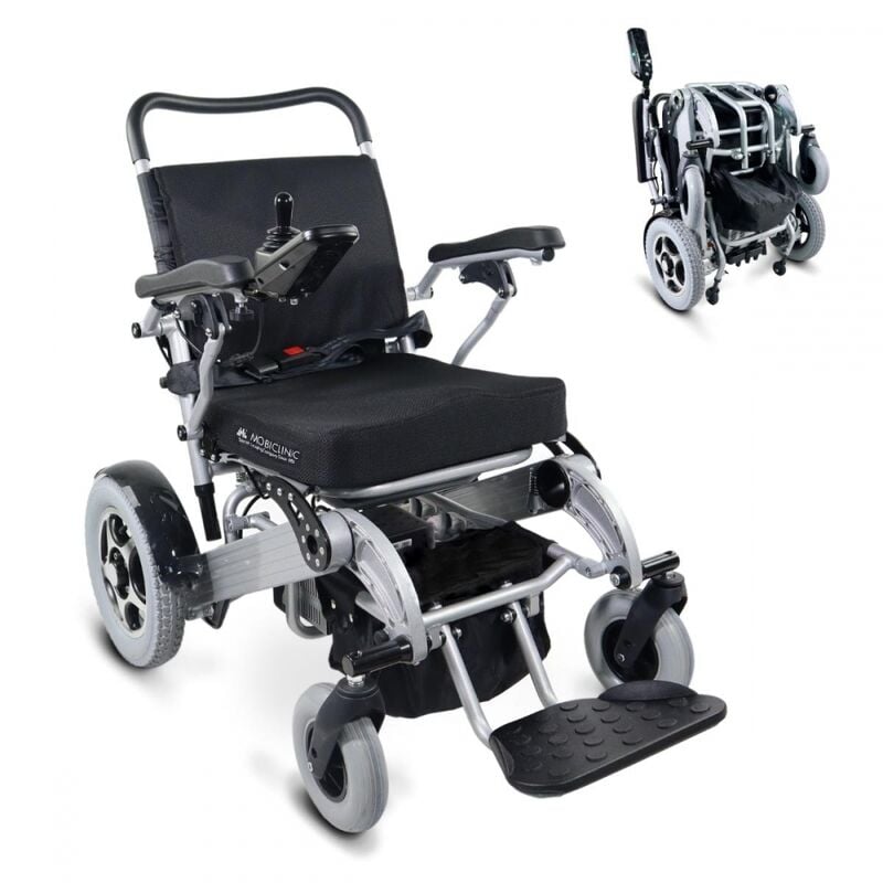 

Mobiclinic - Silla de ruedas eléctrica | Plegable | Auton. 17 km | Aluminio | 24V Ligera | Segura y cómoda| Troya