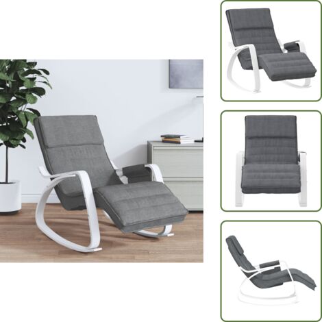 Silla de sala - vidaXL Silla mecedora de tela gris oscuro - Silla de dormitorio