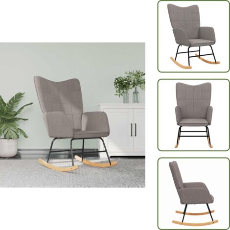 Silla de sala - vidaXL Silla mecedora de tela gris taupe - Silla de estar