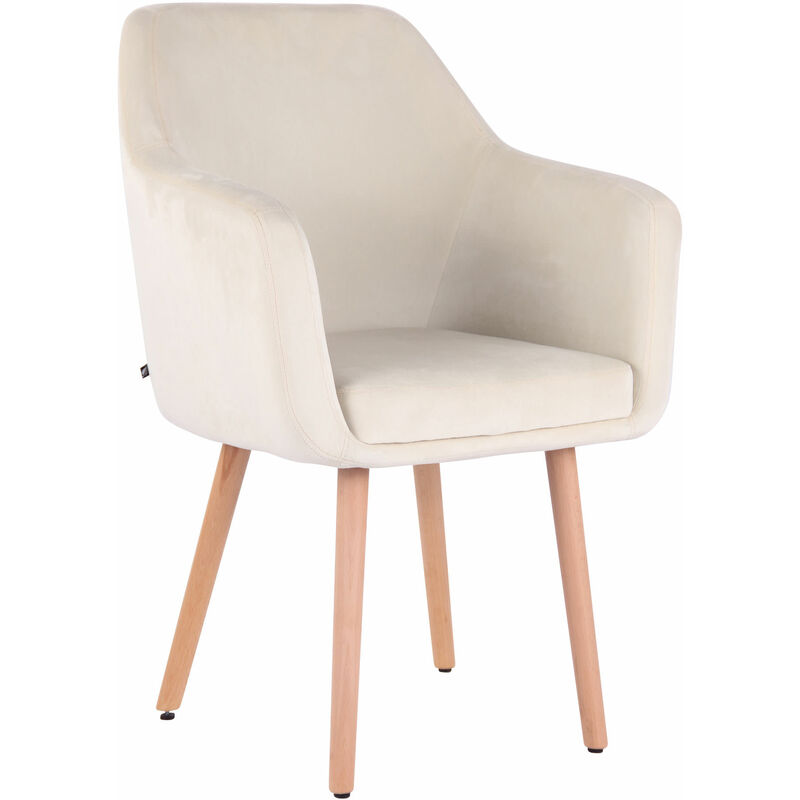 

Silla de salón utrecht en terciopelo crema,natural (roble) - Rogal