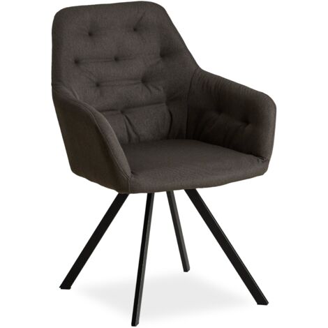 Silla de salón comedor con cómodo tapizado color antracita CDS06007
