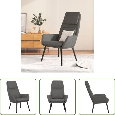 Silla de salón -  Sillón de relax de tela gris claro