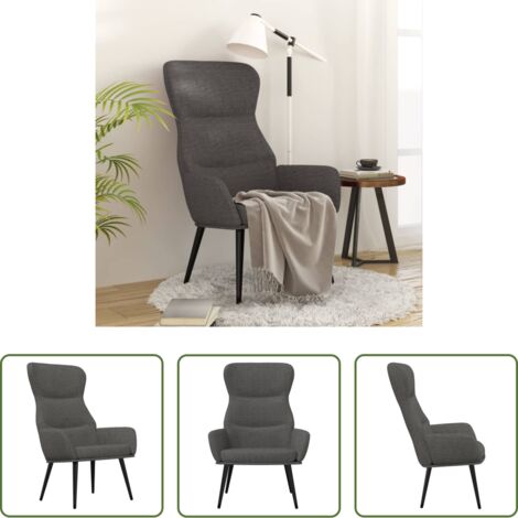 Silla de salón -  Sillón de relax de tela gris oscuro