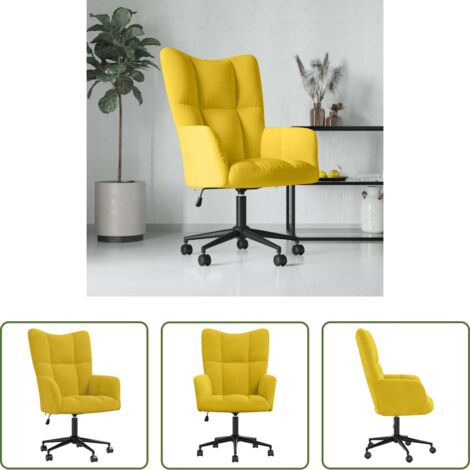 Silla de salón -  Sillón de relax de terciopelo amarillo mostaza