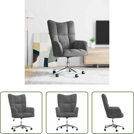 Silla de salón -  Sillón de relax de terciopelo gris oscuro
