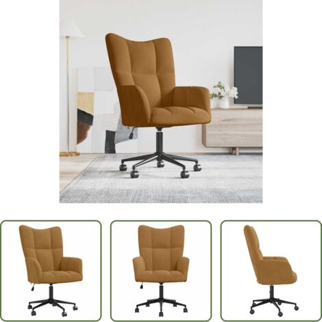 Silla de salón -  Sillón de relax de terciopelo marrón