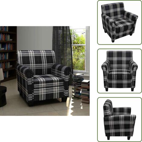 Silla de salón - vidaXL Sillón con cojín de tela negro - Silla de comedor