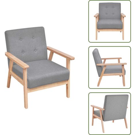 Silla de salón - vidaXL Sillón de tela gris claro - Silla de comedor