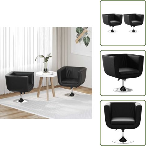 Silla de salón - vidaXL Taburetes de bar 2 unidades cuero artificial negro - Silla de estar