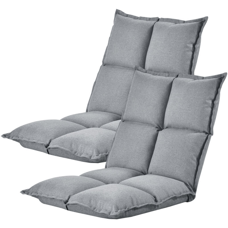 

Silla de suelo - 52 x 50 cm - Cojín de espuma con estructura de metal - Acolchado - 5 Ángulos Respaldo Ajustable - Inclinación 180 grados - Cama de