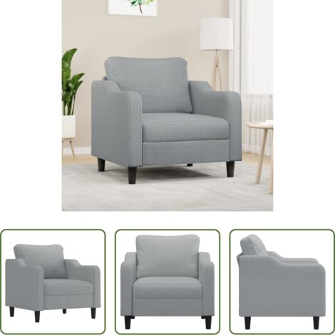 Silla de tela -  Sillón de tela gris claro 60 cm