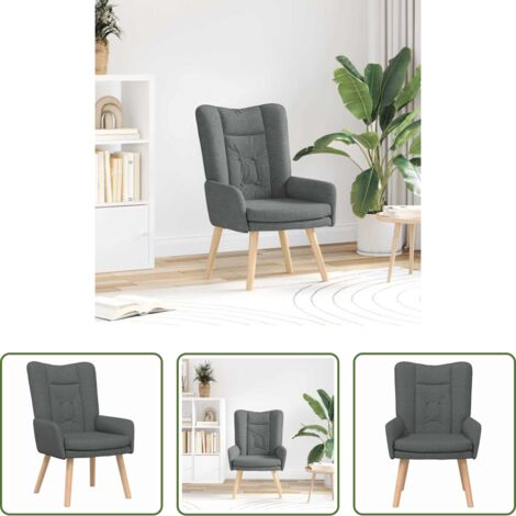 Silla de tela -  sillón Gris oscuro 63 x 67 x 94 cm Tela y contrachapado