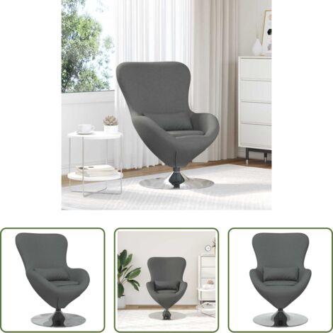 Silla de tela -  Sillón huevo Gris oscuro 63 x 73 x 90 cm tela