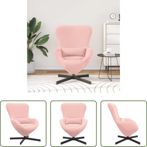 Silla de Tela -  Sillón huevo Rosa 63 x 73 x 90 cm tela