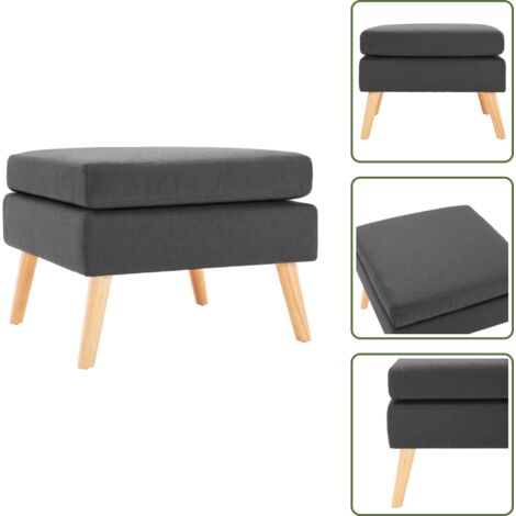 Silla de tela - vidaXL Taburete de tela gris oscuro - Silla de cojín