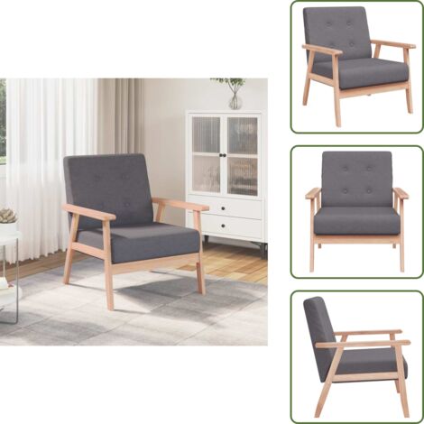 Silla de televisión - vidaXL Sillón de tela gris oscuro - Silla de relajación