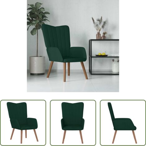 Silla de terciopelo -  Silla de relajación de terciopelo verde oscuro