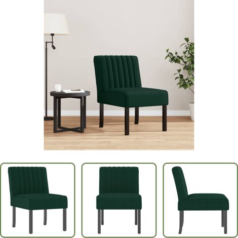 Silla de terciopelo -  Silla tapizada de terciopelo verde oscuro
