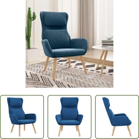 Silla de terciopelo -  Sillón de relax de terciopelo azul