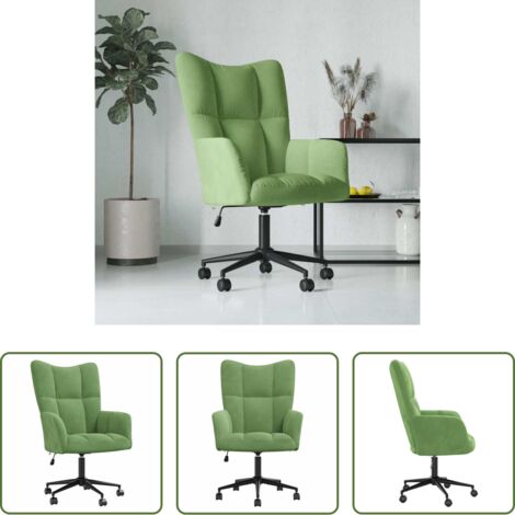 Silla de terciopelo -  Sillón de relax de terciopelo verde claro