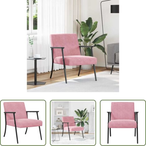 Silla de Terciopelo -  sillón Rosa 59 x 75 x 78 cm Terciopelo