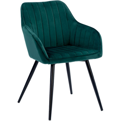 Silla de terciopelo verde BERTILLE