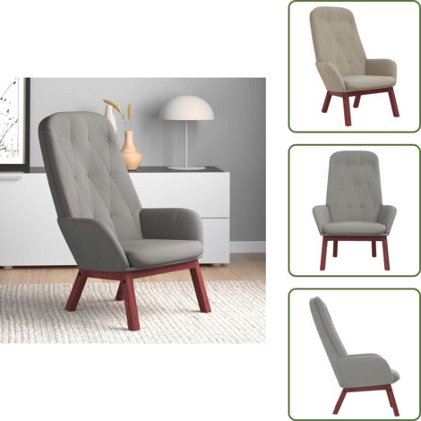 Silla de terciopelo - vidaXL Sillón de relax de terciopelo gris claro - Silla de madera y metal