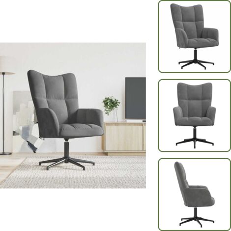 Silla de terciopelo - vidaXL Sillón de relax de terciopelo gris oscuro - Silla de acero